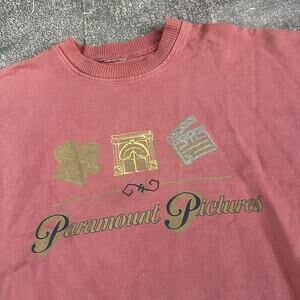 Mens Vintage 90s Paramount Pictures Pastel Pink Promo Crewneck Sweatshirt Sz 2XL